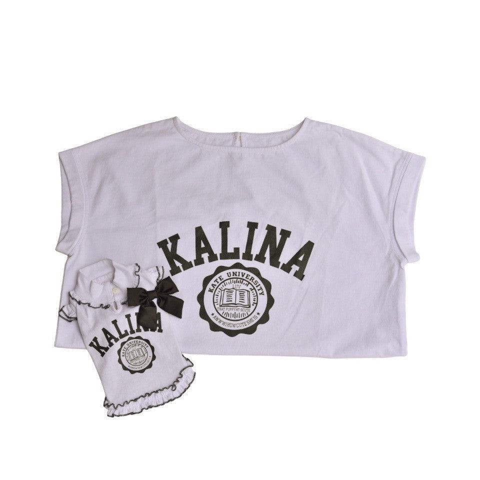 ママさんカレッジプリントTシャツ - ワンコ服KALINA